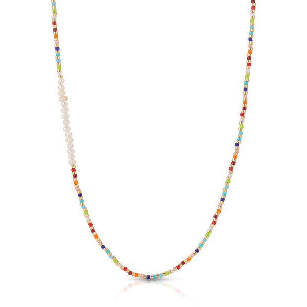 Bead X Pearl Necklace - essentialsjewels.com