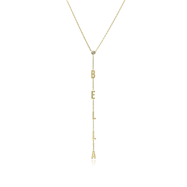 Bezel Drop Name Necklace - essentialsjewels.com