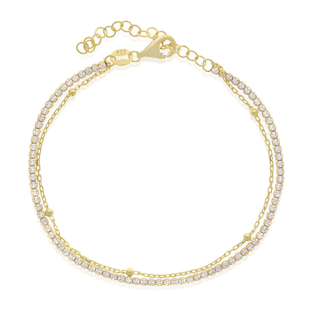 Ball Chain X Tennis Bracelet - essentialsjewels.com