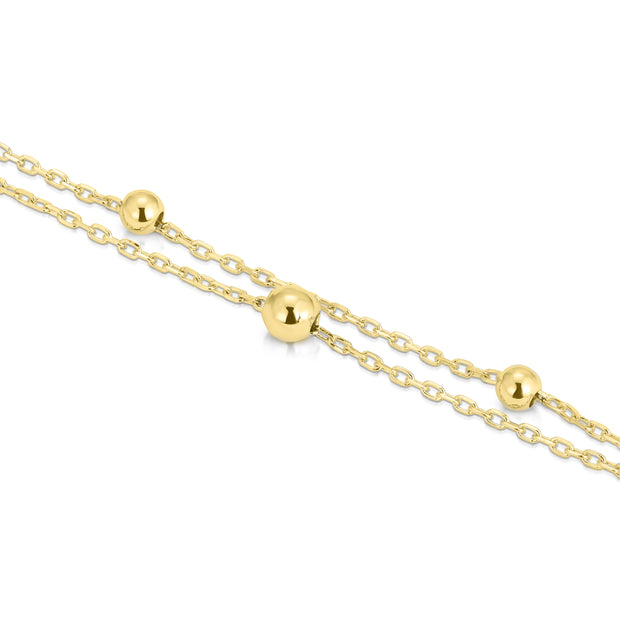 Double Layer Ball Anklet - ESSENTIALS JEWELS