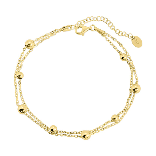 Double Layer Ball Anklet - ESSENTIALS JEWELS