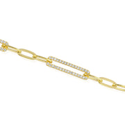 Pave X Oval Bracelet - essentialsjewels.com