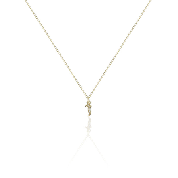 Pave Gothic Initial Necklace - essentialsjewels.com