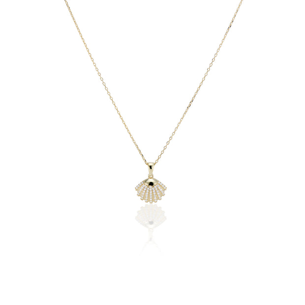 Pave Shell Necklace - essentialsjewels.com