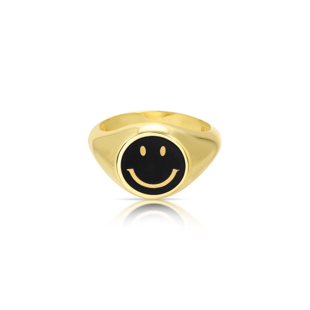 Enamel Smiley Face Rings - essentialsjewels.com