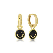 Enamel Smiley Face Huggies - essentialsjewels.com