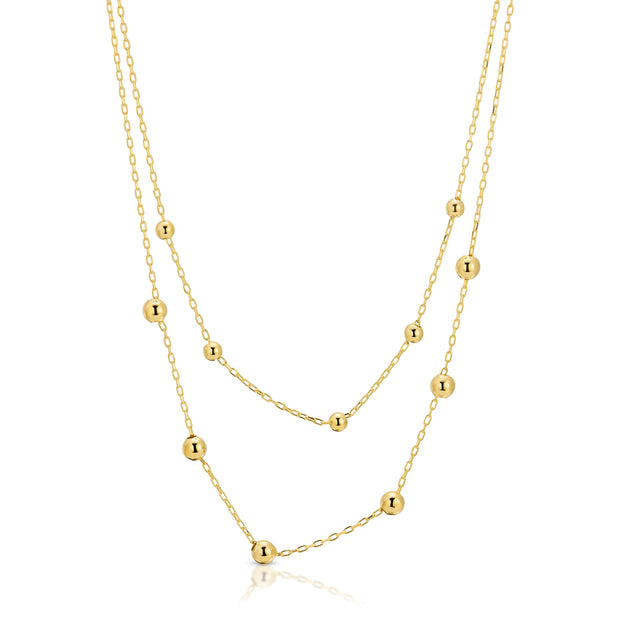 Double Layer Ball Necklace - ESSENTIALS JEWELS