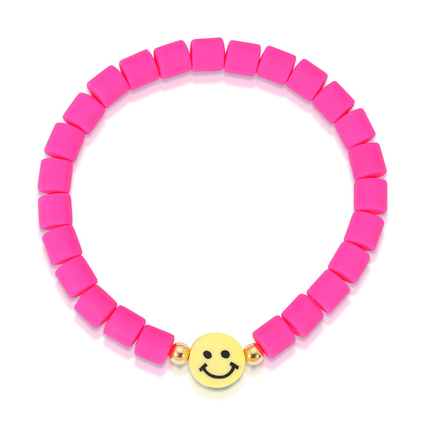Smiley Face Bead Bracelet - essentialsjewels.com