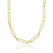 Paperclip X Round Chain Necklace - essentialsjewels.com