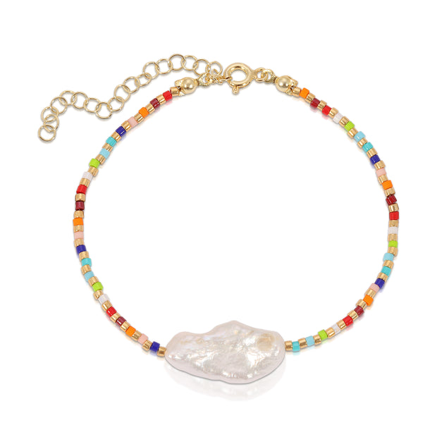 Baroque Pearl Color Beaded Bracelet - essentialsjewels.com