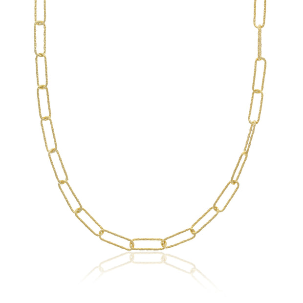 Golden Paperclip Necklace - essentialsjewels.com